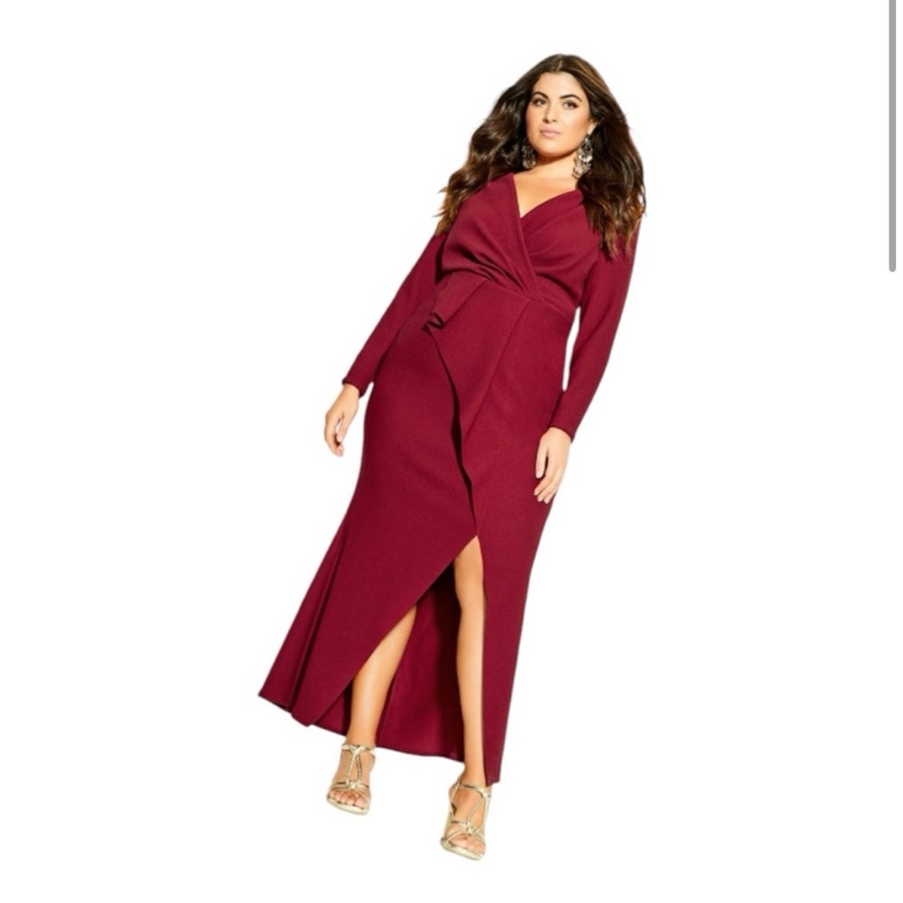 City Chic NWT wine red dress